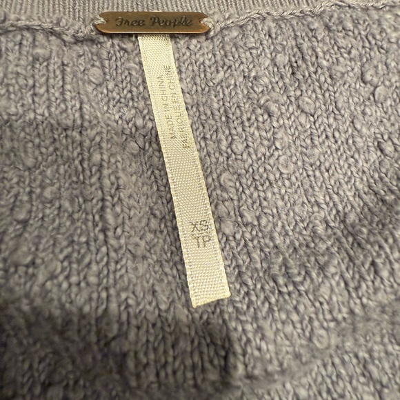 Free People “Found My Friend” Purple Gray Crew Neck Cropped Pullover - Picture 9 of 16